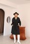 Women's Long Trench Coat – Black, Mink, Brown, Beige & Seasonal Cap with Leopard Detail - 5