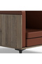 KD 3326 Truffle Davos Oak Wooden Single Seat Sofa with PU Cushion for Offices, Home - Brown - 4