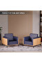 KD 3326 Coco Bolo Wooden Single Seat Sofa with PU Cushion for modern Offices, Home - Blue - 6