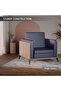 KD 3326 Truffle Davos Oak Wooden Single Seat Sofa with PU Cushion for Offices, Home - Blue - 5