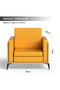KD 3326 Coco Bolo Wooden Single Seat Sofa with PU Cushion for modern Offices, Home - Yellow - 4