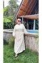 Ceren Linen Fabric Side Tie Dress - 3