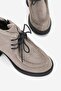 Women's Mink Suede Genuine Leather Size 36-41 Thick Heel Lace-Up Ankle Boots - 3