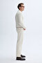 Men's Ecru Polo Collar Sweater - 4