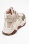 Clara Beige Green Women's Sports Boots with Zipper and Laces - 5