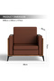 KD 3326 Natural Dijon Walnut Wooden Single Seat Sofa with PU Cushion for Offices, Home-Brown - 4