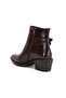 Women's Heeled Boots Brown Patent Leather Pointed Western Boots - 6