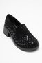 Marlon Black Braided Women's Thick Heeled Loafer Shoes - 3