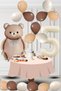 5 Year Old Retro Foil Caramel Teddy Bear Brown Skin Sand Beige Balloon Cream Number Birthday Decoration