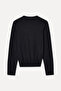 Women's Black Crew Neck Knitwear Cardigan - 5