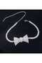 Bow Tie Model Stylish Style Zircon Stone Embroidered Steel Necklace Accessory Steel Zircon Stone Bow Tie Necklace - 2