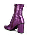 Women Metallic Pleather Sock Boots in Purple - 3