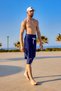 Navy Blue Men's Swim Shorts with Inner Liner, Quick Dry Beach Shorts S2504-2 - 4