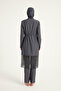 Smoked Full Covered Hijab Swimsuit - High Neck, with Stopper, Water Draining M2508-4 - 7