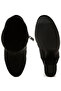 Women Microfiber Sock Boots in Black - 4