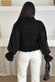 Black Fisto Brode Detailed Knitwear Blouse Standard Size - 8