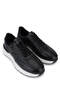 Men's Genuine Leather Black Sneakers & Sports Shoes - 2