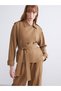 Lcwaikiki Classic Shirt Collar Oversize Women's Jacket
