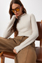 Crop Yumoş Knitted Blouse Lub0236 Beige - 4