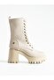 Jaden Cream Suede Zippered Heeled Women's Boots - 4