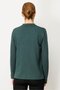 Women's Polo Neck Collar and Buttoned Sleeves Blouse Green - 3