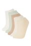 E2128 Multi-Colored Women's 5-Piece Cotton Booties Socks