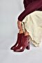 V590166308 Burgundy Patent Leather Thick Heeled Classic Women's Boots - 2