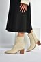 V250330309 Beige Thick Heeled Women's Boots - 3