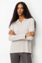 Women's Polo Neck Collar and Buttoned Sleeves Blouse Mink