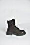 V555575501 Black Genuine Leather Nubuck Women's Boots - 7