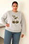 3-Ply Combed Cotton Lucky Girl! Printed Large Size Unisex Sweatshirt