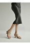 Cream Metal Trim Accent Strappy Sandals