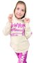 Girl's Purple Tracksuit Set with New York Text Detail on the Sleeves and Cuffs Sweatshirt - 7