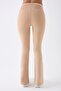 486 Beige Color Shaping / Sculpting and Extra Flexible Effect Normal Waist Flared Leggings - 4