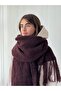 Large Size Soft Knitted Scarf Women Dark Brown - 7