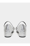 Silver Block Heel Mary Jane Shoes - 4