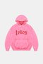 Lylies Red Stone Printed Oversize Unisex Washable Pink Hoodie
