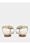 Gold Flower Detail Flat Sandals - 4