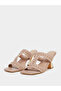 Nude Studded Kitten Heel Sandals - 3