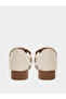 Floral Metal Buckle Strap Block Heels Shoes - 5