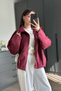 Pinterest Model Bomber Suede Fabric Design Stand Collar Brand Equivalent Stylish Lined Coat Jacket - 2