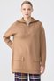 Zippered Stand Collar Knitwear Tunic Camel