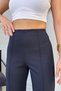 Women's Navy Blue Modal Fabric Loose Leg High Waist Beltless Trousers - 6