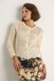 Women's Ecru Perforated Embroidered Knitwear Cardigan 20251045 - 2