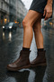 Evelxaris Women's Front Zipper Daily Outdoor Boots 001209 Skin - 5