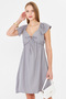 Women's Gray V-Neck Ruffled Sleeves and Skirt Tie-Up Chest Dress Arm-25Y001083 - 4