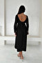 Women Backless Long Sleeve Midi Dress Nbk4311 - 5