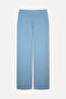 Women's Blue Modal Blend Relax Fit Elastic Waist Pants