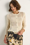 Women's Ecru Perforated Embroidered Knitwear Cardigan 20251045 - 4