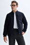 Men's Navy Blue Straight Fit Trousers - 4